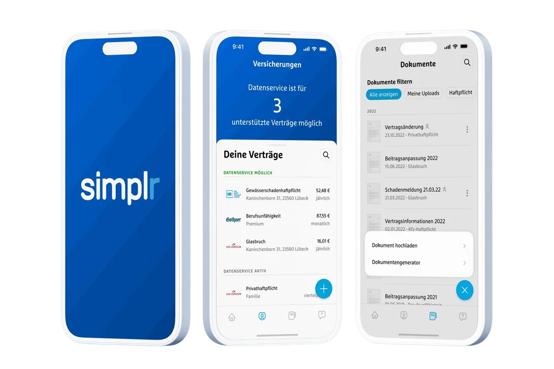 Die simplr-App: Versicherungen, Verträge und Dokumente auf dem Smartphone